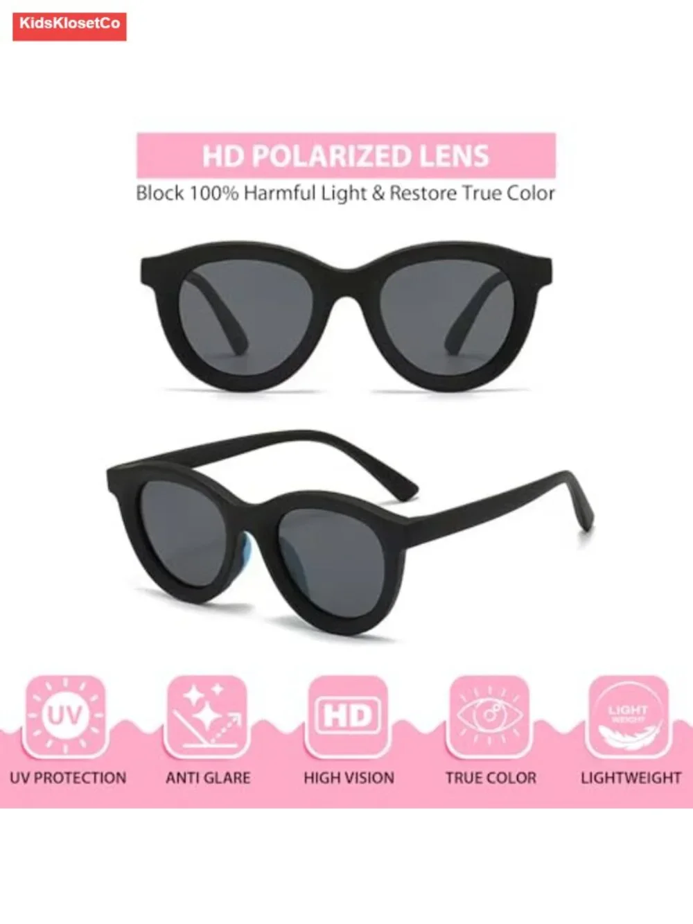 Kids Polarized Sunglasses UV400 Protection Flexible Frame